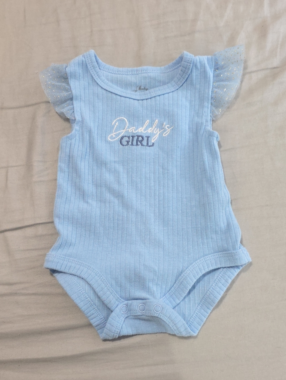 Daddy's Girl Light Blue Ribbed One-Piece Bodysuit